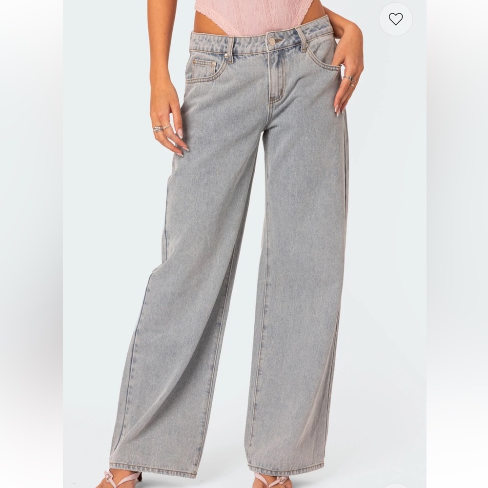 Edikted Low Rise Baggy Jeans with bows